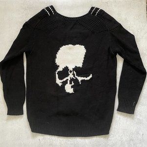 Skull Cashmere Oversized V-Neck